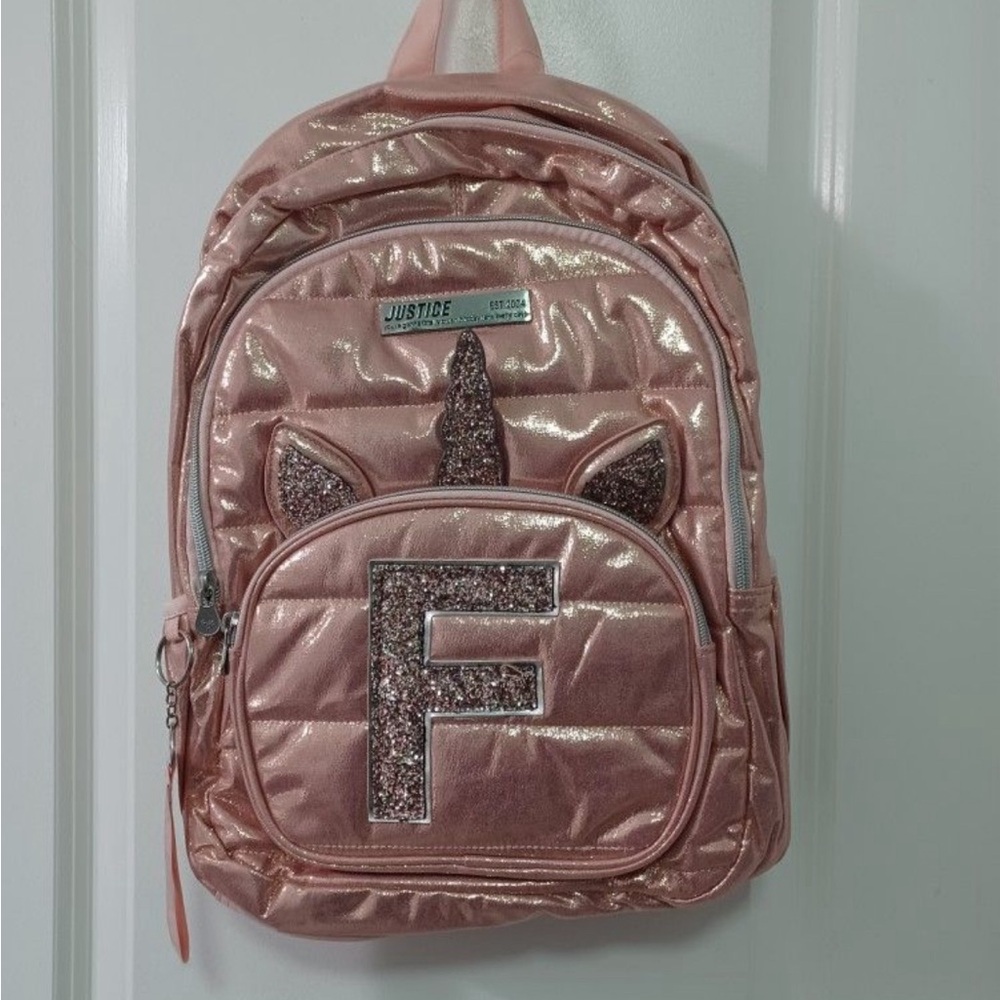 Justice Pink Unicorn Backpack for Kids